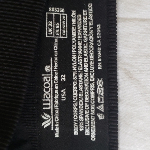 Wacoal Seamless, Wireless Sports Bra, Black, Sz 32 - Picture 4 of 5